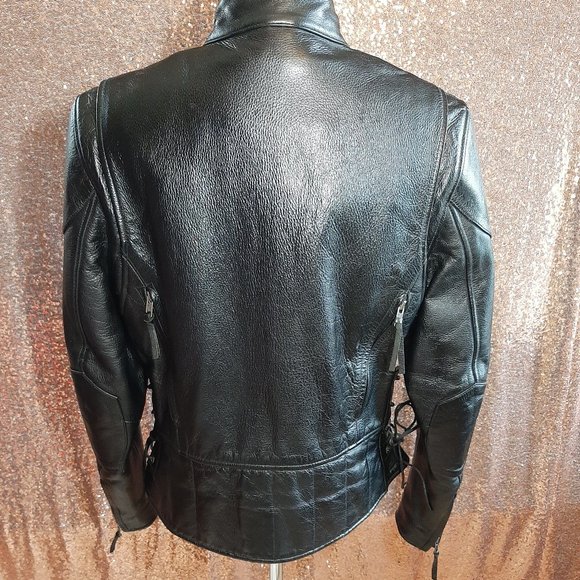 First Leather Apparel Women's Black Motor Leather Jacket  Size L - Picture 2 of 14